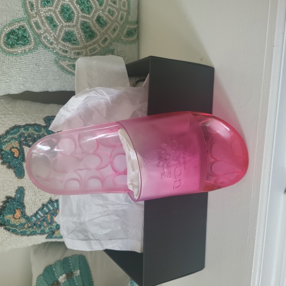 Pink Coach Slides, Size 10 Women, Brand new with box